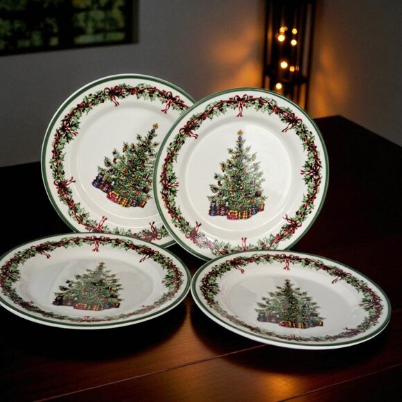 4 Traditions Holiday Celebrations by Christopher Radko 8” Salad Plates, Holiday - Picture 5 of 10